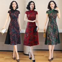 Traditional Chinese dress, Chinese Cheongsam, aodai qipao, Ball Gowns, Long Evening Dress, mandarin collar, 3 colors