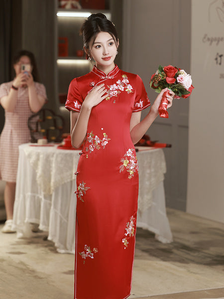 traditional Chinese dress, Chinese Cheongsam, embroidered wedding qipa – QipaoMood traditional Chinese dress, Chinese Cheongsam, embroidered wedding qipa – QipaoMood