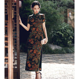 Qipao chinois moderne, robe Cheongsam chinoise, qipao jacquard vert, robes de bal, col mandarin