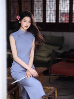 Modern Chinese Qipao, purple Qipao, summer qipao, Evening Dress, casual qipao