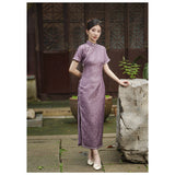 Modern Chinese qipao, mulberry silk Cheongsam, purple qipao, Silk qipao, spring dress