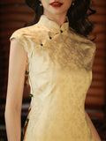 Chinese Cheongsam, white qipao, Evening Dress, Ball Gown, Sleeveless summer qipao