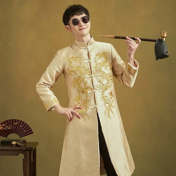 Men’s wedding suit, Chinese wedding suit,  Wedding Tang Jacket, embroidered suit, Mandarin collar