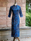 Robe traditionnelle chinoise, Cheongsam chinois, qipao moderne de couleur verte, robes de bal, robe de soirée longue, col mandarin