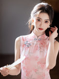 Modern Chinese Qipao, Cheongsam Dress, Evening Dress, pink floral, color