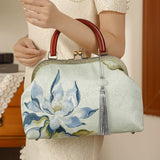 Hand-made, Chinese Cheongsam bag, Dinner bag, Party Clutches, 水芙蓉荷花