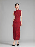 Modern Chinese Qipao, Chinese Cheongsam, tea ceremony  qipao, Red qipao