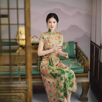 Modern Aodai, aodai qipao, flower pattern, 2 colors