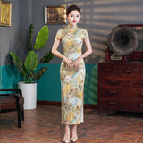 Modern Chinese Qipao, Mulberry Silk cheongsam, Evening Dress, mandarin collar
