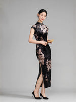 Modern Chinese Qipao, Chinese Cheongsam Dress, Evening Dresses, black velvet