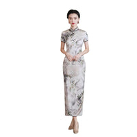 Modern Chinese Qipao, mulberry silk Cheongsam, Silk qipao, orchid pattern, mandarin collar