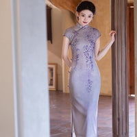 Elegantes traditionelles chinesisches Kleid, chinesisches Cheongsam-Kleid, Abendkleider, Ballkleider, lange Abendkleider, Mandarinkragen