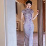 Elegantes traditionelles chinesisches Kleid, chinesisches Cheongsam-Kleid, Abendkleider, Ballkleider, lange Abendkleider, Mandarinkragen