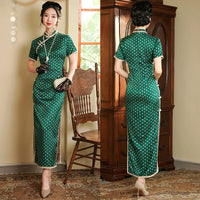 Traditional Chinese dress, Cheongsam Dress, full length Qipao, mandarin collar