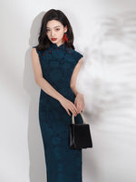 Modern Chinese qipao, Chinese Cheongsam, Evening Dress, rose jacquard