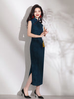 Modern Chinese qipao, Chinese Cheongsam, Evening Dress, rose jacquard