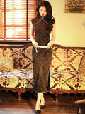 Modern Chinese Qipao,  Evening Dress, mandarin collar