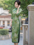 Modern Chinese Qipao, Chinese Cheongsam Dress, Evening Dresses, green color Dresses