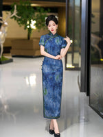 Chinese Cheongsam, Ball Gown, summer qipao, Mandarin collar