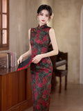 Chinese Cheongsam, Evening Dress, Ball Gown, Sleeveless summer qipao