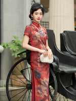 Cheongsam chinois, robe de bal, robe qipao d'été, couleur bleue, col Mandarin