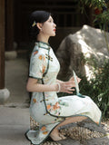 Modern Chinese Qipao, Chinese Cheongsam Dress, Ball Gowns, 3/4 sleeve, mandarin collar