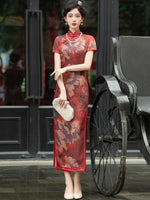 Cheongsam chinois, robe de bal, robe qipao d'été, couleur bleue, col Mandarin