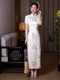 Traditional Chinese dress, China Cheongsam, flora qipao, Long summer qipao