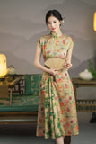 Modern Aodai, aodai qipao, flower pattern, 2 colors