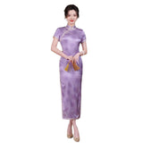 Kostenlose Änderung, traditionelles chinesisches Qipao-Kleid, Cheongsam aus Maulbeerseide, Abendkleid, Mandarinkragen