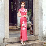 Traditional Chinese Qipao dress, Evening Dress, mandarin collar, 4 color available, embroidered qipao