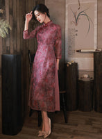 Modern Chinese Qipao, Chinese Cheongsam, pink aodai qipao, Ball Gowns, Long Evening Dress, mandarin collar
