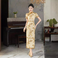 Traditional Chinese dress, China Cheongsam, light color summer Qipao, flower prints