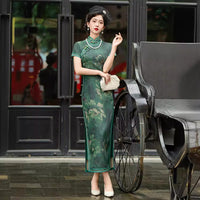 Green/red floral qipao, ball gown