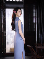 Modern Chinese Qipao, purple Qipao, summer qipao, Evening Dress, casual qipao