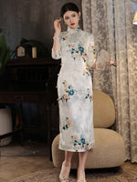 Traditional Chinese dress, Cheongsam Dress, 3/4 sleeve, mandarin collar