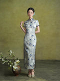 Modern Chinese Qipao, Evening Dress, full length, mandarin collar