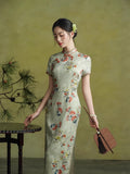 Modern Chinese Qipao, Evening Dress, full length, mandarin collar