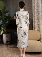 Traditional Chinese dress, Cheongsam Dress, 3/4 sleeve, mandarin collar