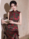 Chinese Cheongsam, Evening Dress, Ball Gown, Sleeveless summer qipao