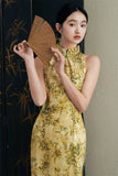 Traditional Chinese dress, Long Qipao, summer halterneck qipao, 3 color options