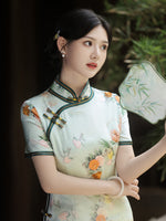 Modern Chinese Qipao, Chinese Cheongsam Dress, Ball Gowns, 3/4 sleeve, mandarin collar