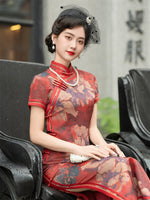 Green/red floral qipao, ball gown