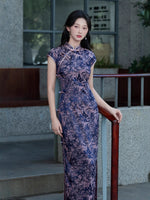 Robe Qipao moderne, Robe de soirée, Pleine longueur, col mandarin
