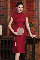 Qipao chinois moderne, cheongsam en soie de mûrier, robe de soirée, qipao rouge