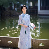 Modern Aodai, aodai qipao, flower pattern, 2 colors