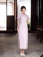 Modern Chinese Qipao, Chinese Qipao, light pink qipao, summer Dress, floral pattern