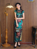 Qipao chinois moderne, cheongsam en soie de mûrier, robe de soirée, qipao de couleur turquoise