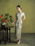 Modern Chinese Qipao, Evening Dress, full length, mandarin collar