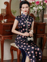 Modern Chinese Qipao, Mulberry Silk cheongsam,  Evening Dress, mandarin collar